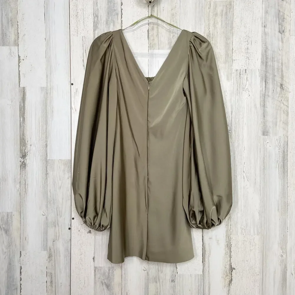 Jagger & Stone The Liv Dress Olive Green Satin Bustier Mini Boho Party Size 4 - Picture 6 of 15